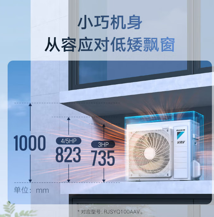 大金（DAIKIN）【室外机】中央空调一拖四一拖三 家用中央空气系统B+新品系列 3匹室外机多联机变频一级能效 B+系列 3匹 室外机 50-70㎡